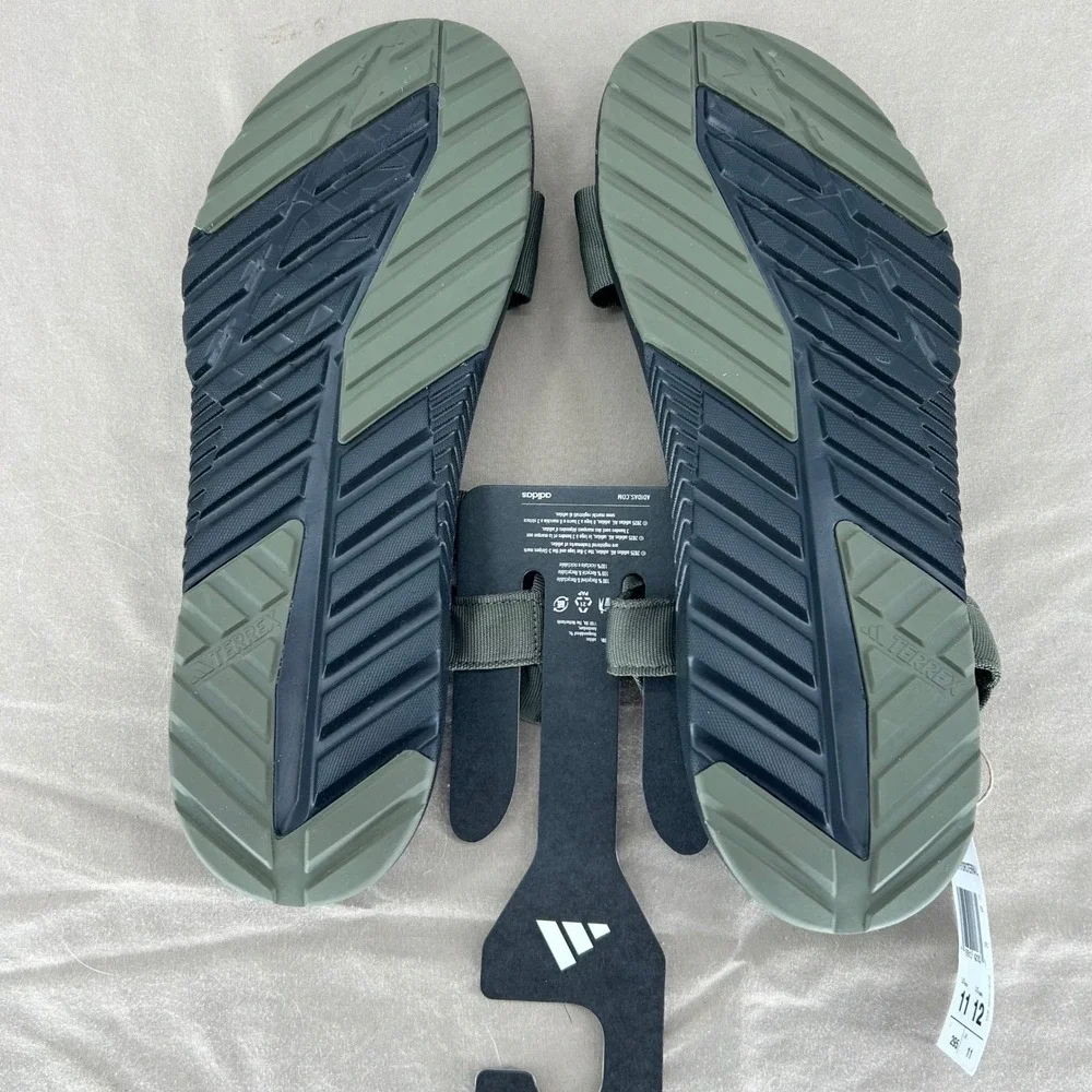 Mens Adidas Terrex Hydroterra‎ L Sport Sandals Olive Green Hiking Gorpcore 13/14